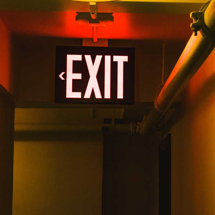 Leaving a job - exit sign